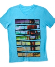 Color up your casual look with this graphic t-shirt from Bar III. Color up your casual look with this graphic t-shirt from Bar III.