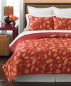 On fire. In fiery red and orange hues, this Chamberley sham from Martha Stewart Collection exudes autumnal beauty with a luscious landscape of fall foliage.