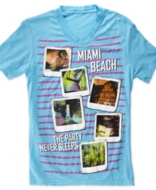 South Beach style. This vibrant t-shirt from Bar III is all about sun-ready cool.