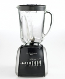 Ride the Wave all the way to beautifully blended drinks and more. This generously sized blender features a Wave-Action(tm) system that continuously pulls ingredients down into the blades for consistently smooth results. Three-year warranty. Model 50235. Ride the Wave all the way to beautifully blended drinks and more. This generously sized blender features a Wave-Action(tm) system that continuously pulls ingredients down into the blades for consistently smooth results. Three-year warranty. Model 50235.