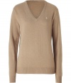 Channel easy elegance in this classic cashmere pullover from Polo Ralph Lauren - V-neck, long sleeves, slim fit - Pair with skinny jeans, slim trousers, or a pencil skirt