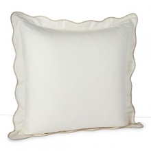 An elegant collection, trimmed in softly hued sateen for a dose of glamour. Euro sham is tailored in airy pique with a scalloped edge. An elegant collection, trimmed in softly hued sateen for a dose of glamour. Euro sham is tailored in airy pique with a scalloped edge.