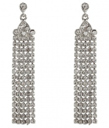 Stash away your studs and go for drama with R.J.Grazianos crystal drop earrings, perfect for giving your look a glamorous modern edge - Stud posts, clear crystals - Wear with swept up hair as a finishing touch to evening gowns