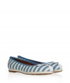 With their cheeky mouse detailed toes and soft pastel striping, Marc by Marc Jacobs espadrille flats give every outfit a fun finish - Round toe with characteristic mouse embellishment, blue and oatmeal striped canvas uppers, espadrille trimmed sole - Flat, comfortable rubber soles - Wear with an oversized silk tee and bright ankle skinnies