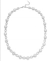 Glamour and elegance combine. Eliot Danori's beautifully-crafted collar necklace combines open cut marquise-shaped links and circles decorated by cubic zirconias and crystals (19 ct. t.w.). Set in silver tone mixed metal. Approximate length: 16 inches + 2-inch extender.