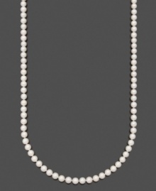 Layer your neckline in sophistication. Belle de Mer necklace features AA Akoya cultured pearls (7-7-1/2 mm) set in 14k gold. Approximate length: 30 inches. Layer your neckline in sophistication. Belle de Mer necklace features AA Akoya cultured pearls (7-7-1/2 mm) set in 14k gold. Approximate length: 30 inches.