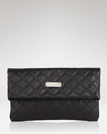 Marc Jacobs mixes sophistication with cool-girl allure. This leather clutch encapsulates the look with a night-right shape and tactile, quilted design. Marc Jacobs mixes sophistication with cool-girl allure. This leather clutch encapsulates the look with a night-right shape and tactile, quilted design.