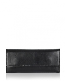 Chicly sized and designed to hold just about everything. Hobo's kiss-lock trimmed leather wallet is a pretty-practical companion for your purse. Chicly sized and designed to hold just about everything. Hobo's kiss-lock trimmed leather wallet is a pretty-practical companion for your purse.