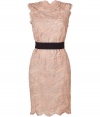 Inject ultra-feminine charm into your party-perfect look with this luxe lace frock from Emilio Pucci - Round neck, sleeveless, banded waist, sheer lace overlay, solid underlay, fitted silhouette, concealed side zip closure - Pair with a slim trench, platform pumps, and a classic clutch