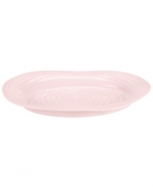 Celebrated chef and writer Sophie Conran introduces dinnerware designed for every step of the meal, from oven to table. A ribbed texture gives this pink Portmeirion platter the charm of traditional hand-thrown pottery. Celebrated chef and writer Sophie Conran introduces dinnerware designed for every step of the meal, from oven to table. A ribbed texture gives this pink Portmeirion platter the charm of traditional hand-thrown pottery.