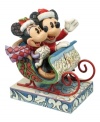 Mickey Mouse escorts Minnie Mouse on a romantic sleigh ride, showing her all the snow-covered sights. Unique patterns and hand-painted detail make this Jim Shore figurine a sight to see as well.