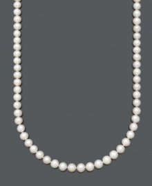 Choose the perfect strand for you. This beautiful pearl necklace by Belle de Mer features AA+ cultured freshwater pearls (9-10 mm) with a 14k gold clasp. Approximate length: 24 inches. Choose the perfect strand for you. This beautiful pearl necklace by Belle de Mer features AA+ cultured freshwater pearls (9-10 mm) with a 14k gold clasp. Approximate length: 24 inches.