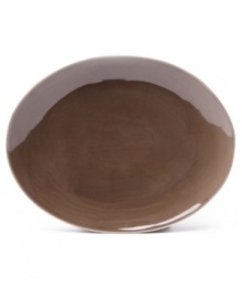 With soft curves in espresso-glazed stoneware, this Nambe serving platter mimics the grace and beauty of a butterfly in flight. A perfect complement to marbled Butterfly II dinnerware. With soft curves in espresso-glazed stoneware, this Nambe serving platter mimics the grace and beauty of a butterfly in flight. A perfect complement to marbled Butterfly II dinnerware.
