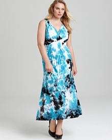 Karen Kane Plus Size Tie Dye Maxi Dress Karen Kane Plus Size Tie Dye Maxi Dress
