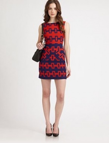 Bold, geometric patterns distinguish this fitted frock in a lightweight wool-blend jacquard.Jewel necklineSleevelessFitted bodiceWide waistbandSlim skirtPatch pocketsBack zipperKeyhole button-and-loop closeAbout 18 from natural waist79% wool/21% nylonDry cleanMade in USAModel shown is 5'9½ (176cm) wearing US size 4. Bold, geometric patterns distinguish this fitted frock in a lightweight wool-blend jacquard.Jewel necklineSleevelessFitted bodiceWide waistbandSlim skirtPatch pocketsBack zipperKeyhole button-and-loop closeAbout 18 from natural waist79% wool/21% nylonDry cleanMade in USAModel shown is 5'9½ (176cm) wearing US size 4.
