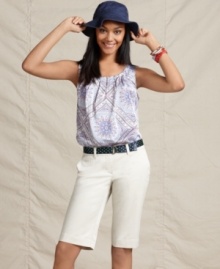 This striking top from Tommy Hilfiger features a scarf-inspired medallion print that's so versatile. Pair it with jeans for days off and pencil skirts for the office! This striking top from Tommy Hilfiger features a scarf-inspired medallion print that's so versatile. Pair it with jeans for days off and pencil skirts for the office!