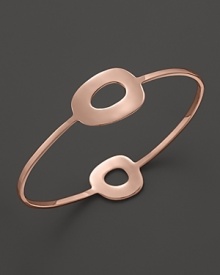 Ippolita lends a modern, geometric look with the Mosaico bangle, rendered in polished rosegold.