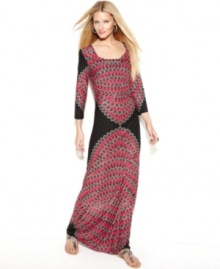 Get the global-glam look with INC's stunning maxi dress! The draped neckline adds allure to this subtle style. Get the global-glam look with INC's stunning maxi dress! The draped neckline adds allure to this subtle style.