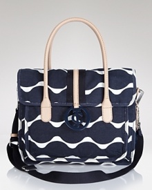 Make waves with this printed canvas satchel from Juicy Couture. Cleverly designed with pockets and a convertible strap, this bag will take you on your next trip with flair. Make waves with this printed canvas satchel from Juicy Couture. Cleverly designed with pockets and a convertible strap, this bag will take you on your next trip with flair.