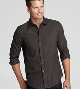 Enhance your casual shirting wardrobe with a mini check pattern in cool crisp cotton, tailored for a classic fit.