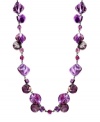 A pop of purple color leaves a lasting effect on your look. Style&co.'s long strand necklace features natural shells in a variety of purple hues. Set in mixed metal. Approximate length: 42 inches.