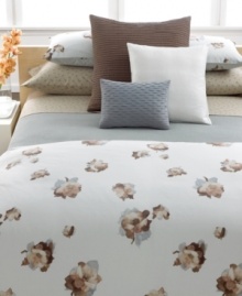 Bring the warm, brown tone of this European sham to your Teaflower bed from Calvin Klein, featuring horizontal stripes for luxuriant texture. Bring the warm, brown tone of this European sham to your Teaflower bed from Calvin Klein, featuring horizontal stripes for luxuriant texture.