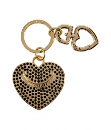 Inject a dose of glamour into every look with Juicy Coutures pave encrusted heart charm key chain, perfect for carrying your keys or clipping onto handbags for a covetable finish - Engraved logo, key ring with heart key clip attached - Perfect for giving as a gift!