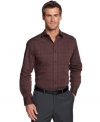 The power of plaid. You'll stay confident and comfortable all day in this shirt from Alfani Black.