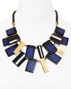 Make a striking statement in this cascading necklace from kate spade new york. It's shocking in more ways than one, with twisted rope highlighted by geometric tiles.