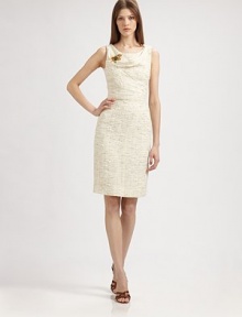 Impeccably tailored tweed, in a form-fitting silhouette accented with a prettily draped neckline.Jewel neckline with cowl drapeSleevelessConcealed back zipAbout 23 from natural waist31% acrylic/30% cotton/17% wool/15% nylon/7% polyesterDry cleanMade in Italy of imported fabricAdditional Information Women's Premier Designer & Contemporary Size Guide Impeccably tailored tweed, in a form-fitting silhouette accented with a prettily draped neckline.Jewel neckline with cowl drapeSleevelessConcealed back zipAbout 23 from natural waist31% acrylic/30% cotton/17% wool/15% nylon/7% polyesterDry cleanMade in Italy of imported fabricAdditional Information Women's Premier Designer & Contemporary Size Guide