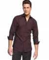 This sleek slim fit button down by INC International Concepts is the perfect shirt for the office or the after party.