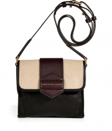 Add artful inspiration to your off-duty chic with this ultra-cool colorblock leather crossbody bag from Marc by Marc Jacobs - Front flap with cream-colored snake embossed leather and logo detailed closure, adjustable shoulder strap, inside zip pocket - Perfect for a lunch date or early evening cocktails Add artful inspiration to your off-duty chic with this ultra-cool colorblock leather crossbody bag from Marc by Marc Jacobs - Front flap with cream-colored snake embossed leather and logo detailed closure, adjustable shoulder strap, inside zip pocket - Perfect for a lunch date or early evening cocktails