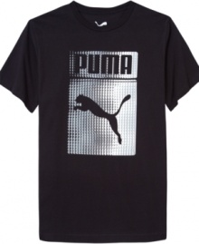 Take a leap onto the side of stellar, sporty style with this graphic t-shirt from Puma.