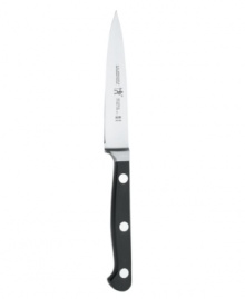J.A. Henckels has long been known for crafting some of the world's finest cutlery. This Henckels International Classic paring knife has classic triple-riveted ironwood handles and a balanced, fully visible tang. The fine, forged blade is made of no-stain carbon steel. An ideal knife to add to your fine cutlery collection. Lifetime guarantee. J.A. Henckels has long been known for crafting some of the world's finest cutlery. This Henckels International Classic paring knife has classic triple-riveted ironwood handles and a balanced, fully visible tang. The fine, forged blade is made of no-stain carbon steel. An ideal knife to add to your fine cutlery collection. Lifetime guarantee.