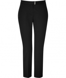 Classic and trend-right style merge with these sophisticated cropped trousers from Mulberry - Flat front with buckle detail, on-seam pockets, back welt pockets, slim fit, cropped - Style with a sheer silk blouse, boyfriend blazer, and platform pumps