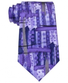 Break out of the box. This abstract-patterned tie from Jerry Garcia keeps your look creative. Break out of the box. This abstract-patterned tie from Jerry Garcia keeps your look creative.