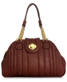 Elegance has its advantages, like with this impossibly chic silhouette from Jessica Simmpson. Luxe golden hardware, featuring lady-like straps with chain-link stations, is instantly eye-catching, while the interior offers several separate compartments for all your everyday essentials. Elegance has its advantages, like with this impossibly chic silhouette from Jessica Simmpson. Luxe golden hardware, featuring lady-like straps with chain-link stations, is instantly eye-catching, while the interior offers several separate compartments for all your everyday essentials.