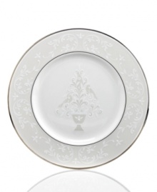 A classic for Christmas. The Opal Innocence holiday accent plate provides a festive twist on the beloved Lenox dinnerware collection with two turtle doves, delicate vines and enamel dots in platinum-banded china. A classic for Christmas. The Opal Innocence holiday accent plate provides a festive twist on the beloved Lenox dinnerware collection with two turtle doves, delicate vines and enamel dots in platinum-banded china.