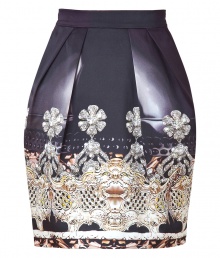 Inject bold style to your day-to-night look with this luxe printed silk tulip skirt from London It designer Mary Katrantzou - Fitted waistband, pleating detail, off-seam pockets, tulip silhouette, all-over graphic print, concealed back zip closure - Wear with a billowy blouse, a bold shoulder blazer, and platform heels Inject bold style to your day-to-night look with this luxe printed silk tulip skirt from London It designer Mary Katrantzou - Fitted waistband, pleating detail, off-seam pockets, tulip silhouette, all-over graphic print, concealed back zip closure - Wear with a billowy blouse, a bold shoulder blazer, and platform heels