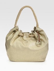 Gleaming metallic canvas is paired with intricately-woven top handles in a slouchy hobo shape. Double top handles, 8 dropMagnetic snap closureTwo outside open pocketsOne inside zip pocketFour inside open pocketsLogo-printed lining10½W X 12H X 3DImported Gleaming metallic canvas is paired with intricately-woven top handles in a slouchy hobo shape. Double top handles, 8 dropMagnetic snap closureTwo outside open pocketsOne inside zip pocketFour inside open pocketsLogo-printed lining10½W X 12H X 3DImported