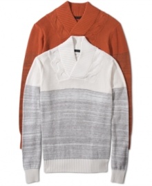 This stylish Sean John sweater begs to be paired with hot cocoa and a seat by the fireplace. This stylish Sean John sweater begs to be paired with hot cocoa and a seat by the fireplace.