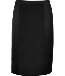 Finish your look on an exquisitely tailored note with Etros mixed-media pencil skirt, detailed with matte wool and shimmering stretch silk paneling for a dressy, contemporary finish - Hidden back zip, kick pleat, form-fitting - Team with feminine tops and stand-out platform pumps Finish your look on an exquisitely tailored note with Etros mixed-media pencil skirt, detailed with matte wool and shimmering stretch silk paneling for a dressy, contemporary finish - Hidden back zip, kick pleat, form-fitting - Team with feminine tops and stand-out platform pumps