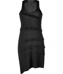 Stylish dress in a fine cotton-modal blend - in classic black - very soft and pleasant on the skin - new, cool slimmer tank-cut, decoratively draped - with feminine scoop neck and moderately wide straps - mini short in a trendy handkerchief look - looks refined, but sexy at the same time - coordinates with wedges, thongs, gladiator sandals Stylish dress in a fine cotton-modal blend - in classic black - very soft and pleasant on the skin - new, cool slimmer tank-cut, decoratively draped - with feminine scoop neck and moderately wide straps - mini short in a trendy handkerchief look - looks refined, but sexy at the same time - coordinates with wedges, thongs, gladiator sandals