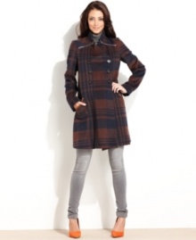 Allover plaid and exposed zipper details make this RACHEL Rachel Roy medium-weight coat an on-trend pick for outerwear! Allover plaid and exposed zipper details make this RACHEL Rachel Roy medium-weight coat an on-trend pick for outerwear!