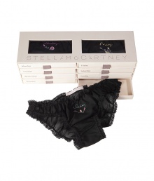 Stylish panties in fine black cotton/silk blend - cute every day week pack with seven color accentuated panties - feminine lace optic - comfortable broad waistband - perfect snug fit - stylish, sexy, seductive - fits under almost all outfits - great as a gift, too Stylish panties in fine black cotton/silk blend - cute every day week pack with seven color accentuated panties - feminine lace optic - comfortable broad waistband - perfect snug fit - stylish, sexy, seductive - fits under almost all outfits - great as a gift, too