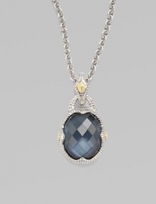 From the Contempo Collection. Faceted blue quartz and hematite doublet oval pendant hangs from a sterling silver link chain. Blue quartz Hematite 18K yellow gold Sterling silver Length, about 17 Lobster clasp closure Imported From the Contempo Collection. Faceted blue quartz and hematite doublet oval pendant hangs from a sterling silver link chain. Blue quartz Hematite 18K yellow gold Sterling silver Length, about 17 Lobster clasp closure Imported