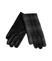 Toughen up your classic cold weather style with these leather and wool combo gloves from Paul Smith Accessories - Two-sided gloves with plaid wool and supple leather - Perfect for a winter stroll or as a thoughtful holiday gift