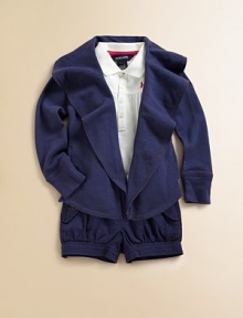 This stylish cardigan is crafted in luxuriously plush cotton with a girlie ruffle collar and open front.Draped ruffle collarLong sleeves with ribbed cuffsOpen silhouetteInside seam pocketsGathered back waistCottonMachine washImported Please note: Number of buttons may vary depending on size ordered. This stylish cardigan is crafted in luxuriously plush cotton with a girlie ruffle collar and open front.Draped ruffle collarLong sleeves with ribbed cuffsOpen silhouetteInside seam pocketsGathered back waistCottonMachine washImported Please note: Number of buttons may vary depending on size ordered.