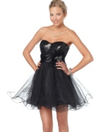 Go for a high-drama party look with sequins, feathers, & ruffled tulle! This Speechless A-line mini dress has it all for showstopping style -- only at Macy's! Go for a high-drama party look with sequins, feathers, & ruffled tulle! This Speechless A-line mini dress has it all for showstopping style -- only at Macy's!