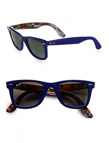 Classic acetate wayfarer shades feature a colorful guitar pattern. Available in blue or multicolor with a guitar print and crystal green lens.Logo temples100% UV protectionMade in Italy Classic acetate wayfarer shades feature a colorful guitar pattern. Available in blue or multicolor with a guitar print and crystal green lens.Logo temples100% UV protectionMade in Italy